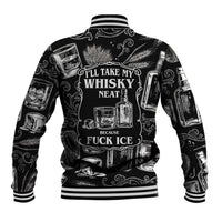 Whisky Neat Baseball Jacket Vintage Bold Statement Design