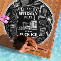 Whisky Neat Beach Blanket Vintage Bold Statement Design