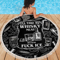 Whisky Neat Beach Blanket Vintage Bold Statement Design