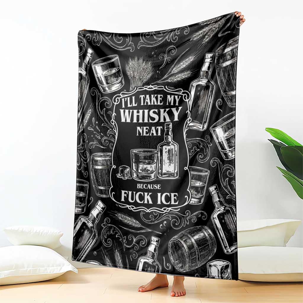 Whisky Neat Blanket Vintage Bold Statement Design