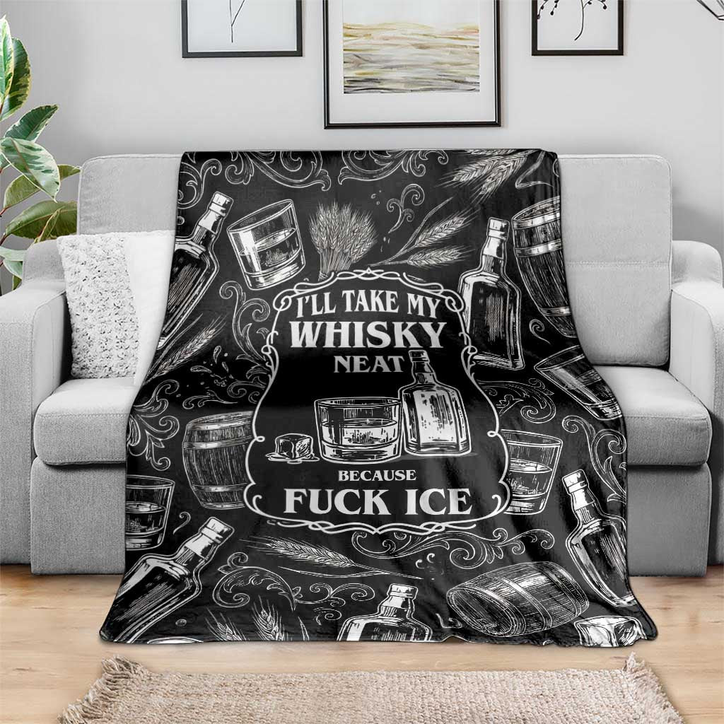 Whisky Neat Blanket Vintage Bold Statement Design