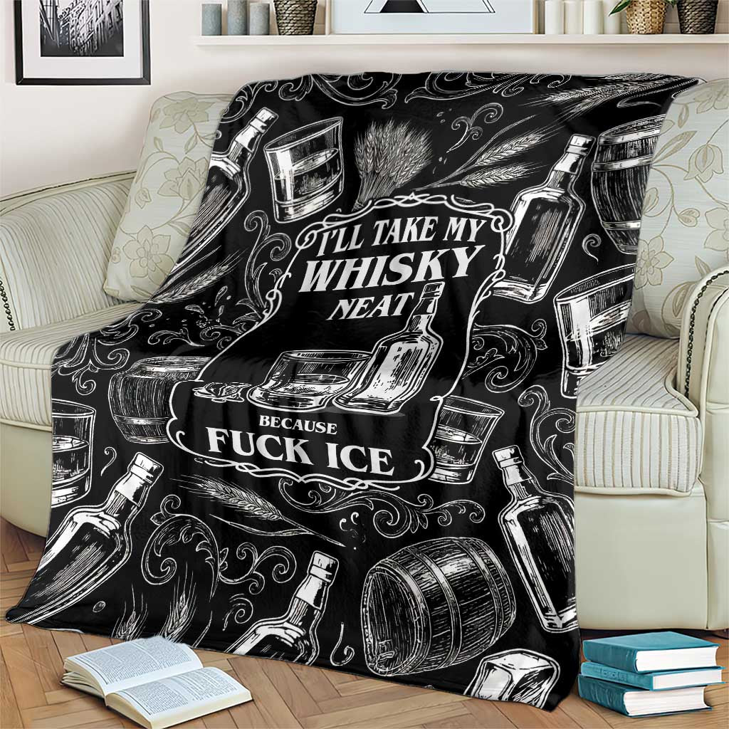 Whisky Neat Blanket Vintage Bold Statement Design