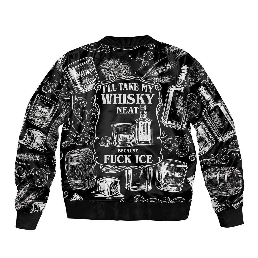 Whisky Neat Bomber Jacket Vintage Bold Statement Design