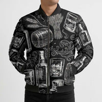 Whisky Neat Bomber Puffer Jacket Vintage Bold Statement Design