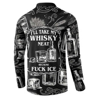 Whisky Neat Button Sweatshirt Vintage Bold Statement Design