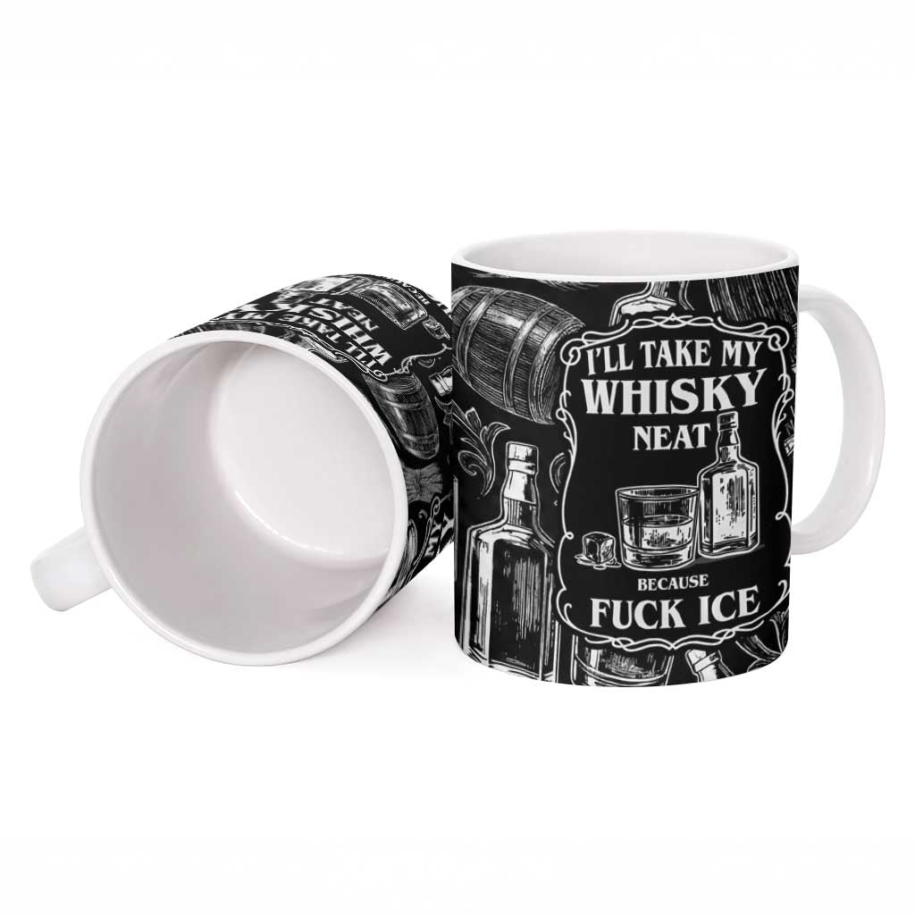 Whisky Neat Ceramic Mug Vintage Bold Statement Design