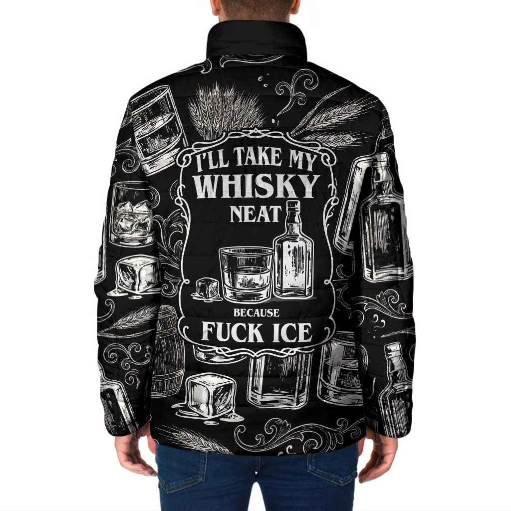 Whisky Neat Padded Jacket Vintage Bold Statement Design