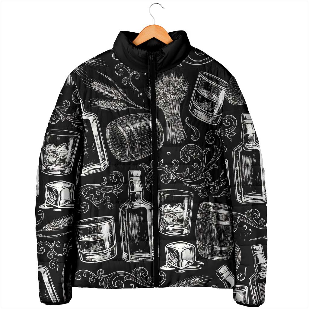 Whisky Neat Padded Jacket Vintage Bold Statement Design