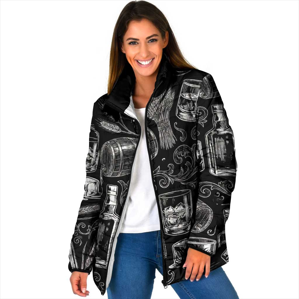 Whisky Neat Padded Jacket Vintage Bold Statement Design
