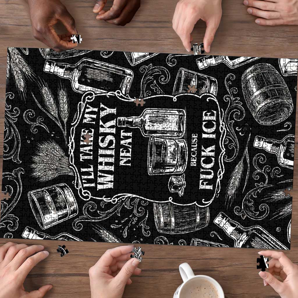 Whisky Neat Puzzle Vintage Bold Statement Design