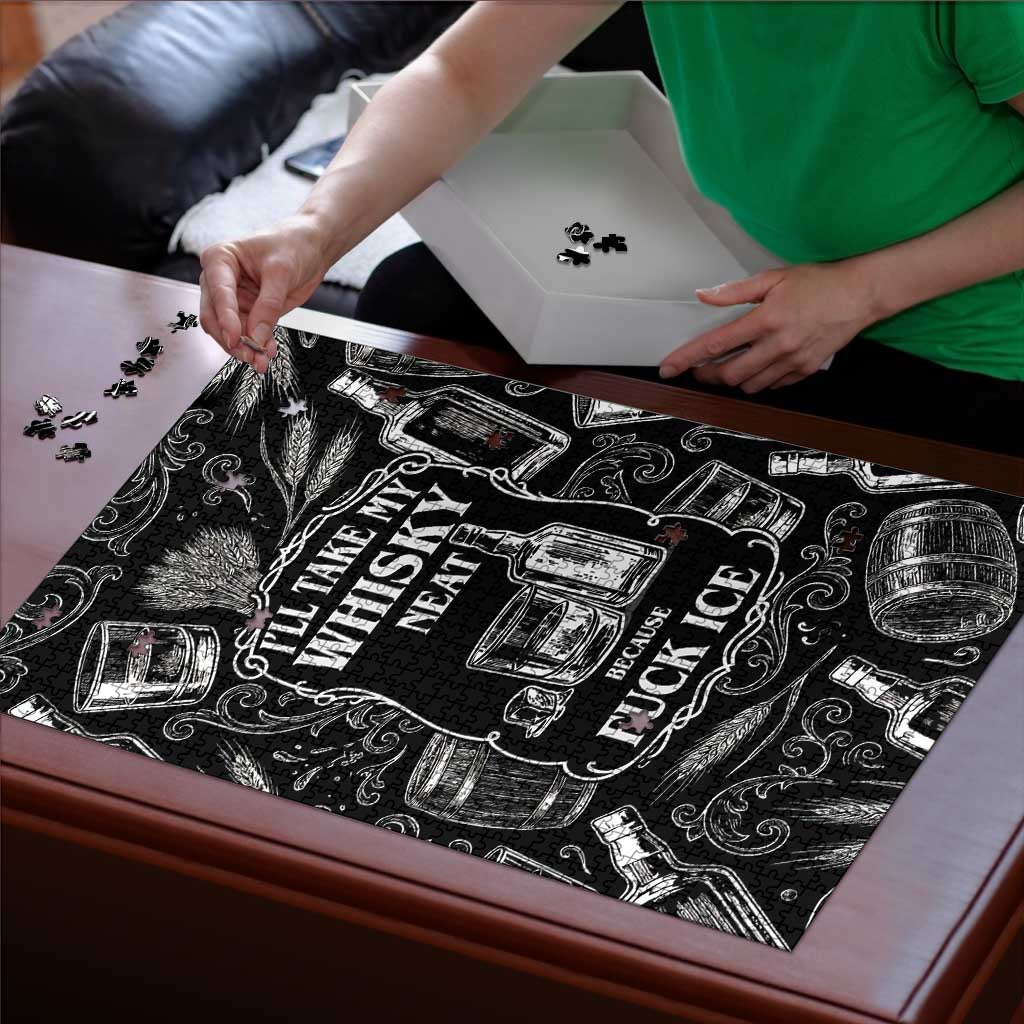 Whisky Neat Puzzle Vintage Bold Statement Design