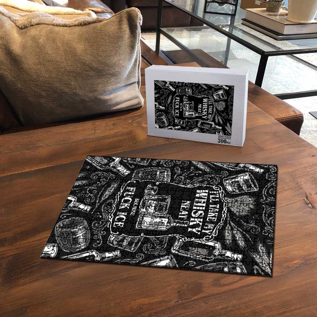Whisky Neat Puzzle Vintage Bold Statement Design