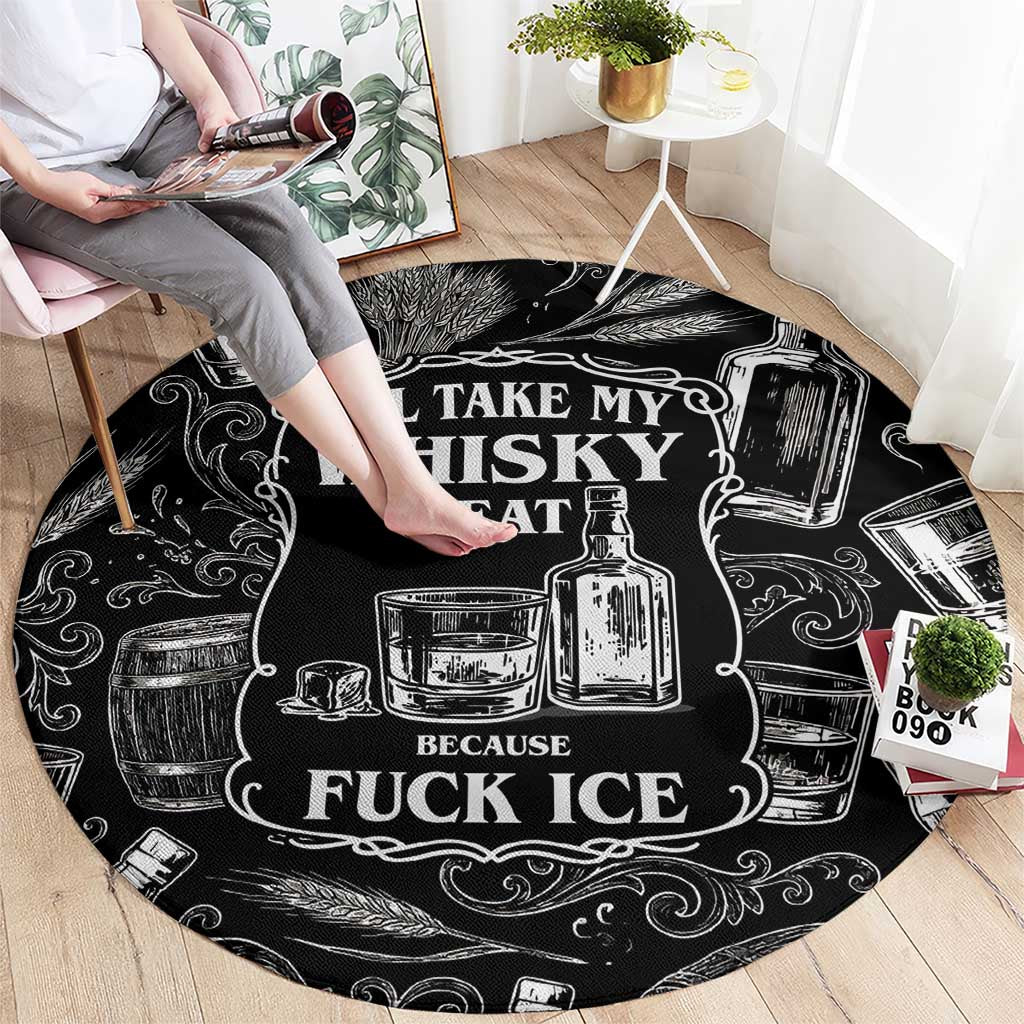 Whisky Neat Round Carpet Vintage Bold Statement Design
