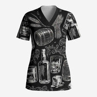 Whisky Neat Scrub Top Vintage Bold Statement Design