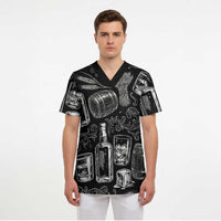 Whisky Neat Scrub Top Vintage Bold Statement Design