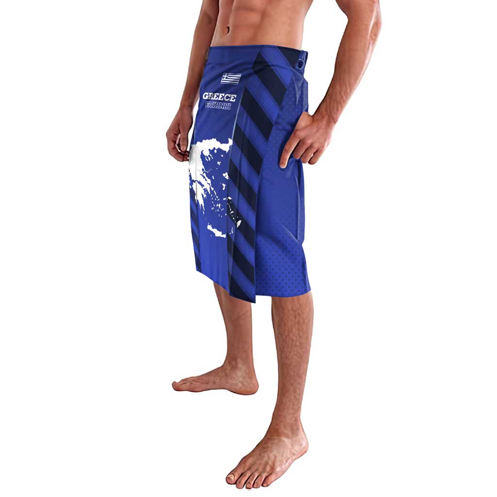 Greek Pride Lavalava with Ancient Sculpture and National Map Graphic