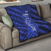 Greek Pride Quilt with Ancient Sculpture and National Map Graphic
