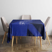 Greek Pride Tablecloth with Ancient Sculpture and National Map Graphic