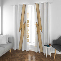 Hellas Athletic Window Curtain with Ancient Greek Shield Graphic and Numbered Back