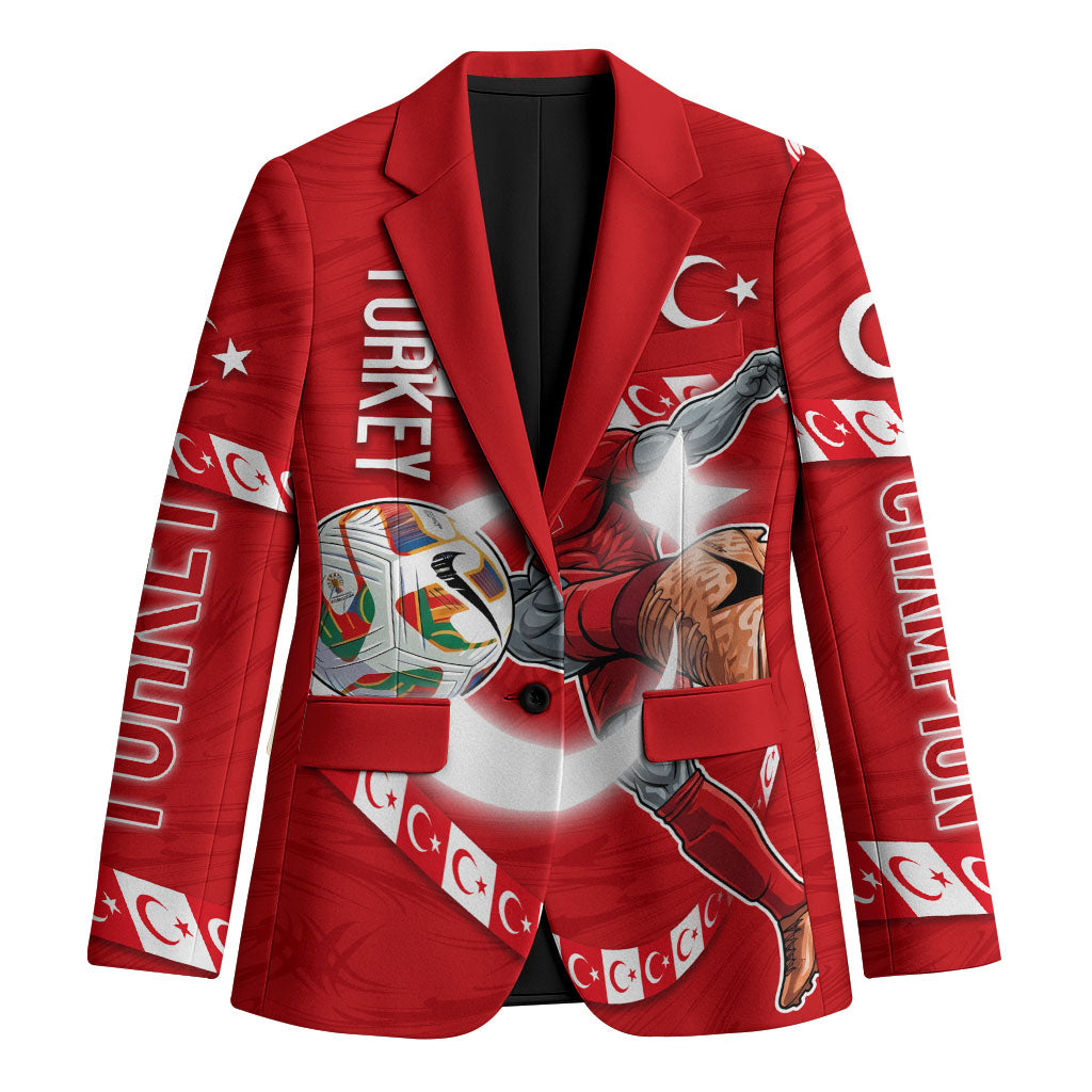 Personalized Turkey Football Bozkurt Mascot Blazer Turkish Flag Crescent Moon Red And White Comic Art