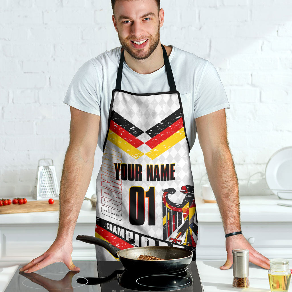 Personalized Germany Football Bear Mascot Apron Germany Flag Eagle Shield Distressed Comic Art