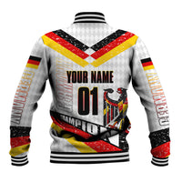 Personalized Germany Football Bear Mascot Baseball Jacket Germany Flag Eagle Shield Distressed Comic Art