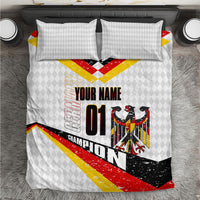 Personalized Germany Football Bear Mascot Bedding Set Germany Flag Eagle Shield Distressed Comic Art