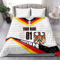 Personalized Germany Football Bear Mascot Bedding Set Germany Flag Eagle Shield Distressed Comic Art