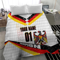 Personalized Germany Football Bear Mascot Bedding Set Germany Flag Eagle Shield Distressed Comic Art