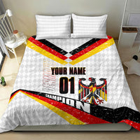 Personalized Germany Football Bear Mascot Bedding Set Germany Flag Eagle Shield Distressed Comic Art