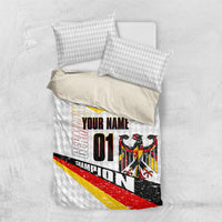 Personalized Germany Football Bear Mascot Bedding Set Germany Flag Eagle Shield Distressed Comic Art
