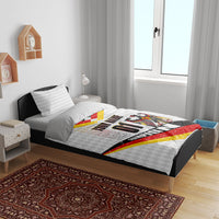 Personalized Germany Football Bear Mascot Bedding Set Germany Flag Eagle Shield Distressed Comic Art