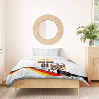 Personalized Germany Football Bear Mascot Bedding Set Germany Flag Eagle Shield Distressed Comic Art