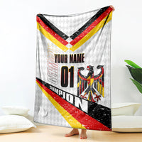 Personalized Germany Football Bear Mascot Blanket Germany Flag Eagle Shield Distressed Comic Art