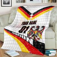 Personalized Germany Football Bear Mascot Blanket Germany Flag Eagle Shield Distressed Comic Art