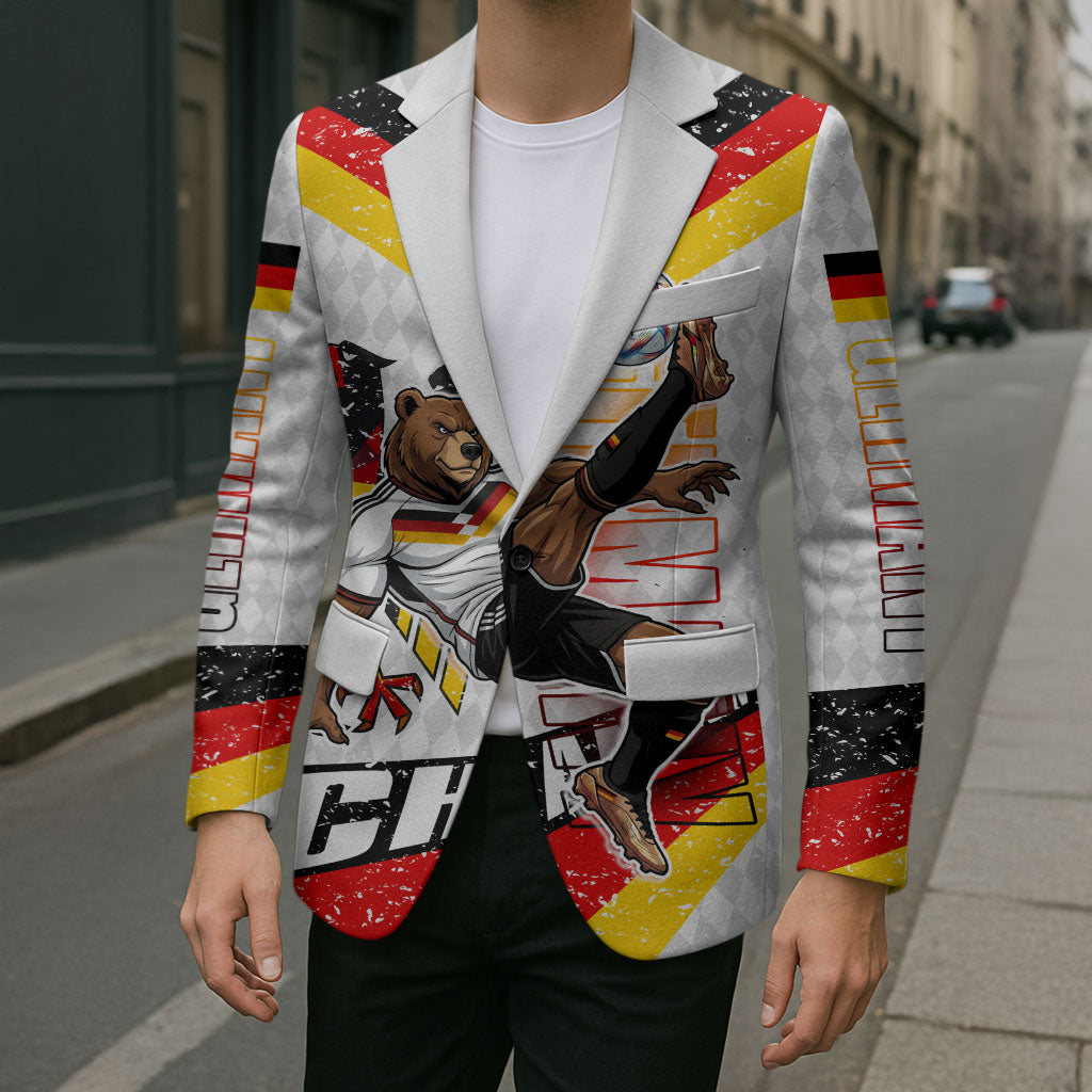 Personalized Germany Football Bear Mascot Blazer Germany Flag Eagle Shield Distressed Comic Art