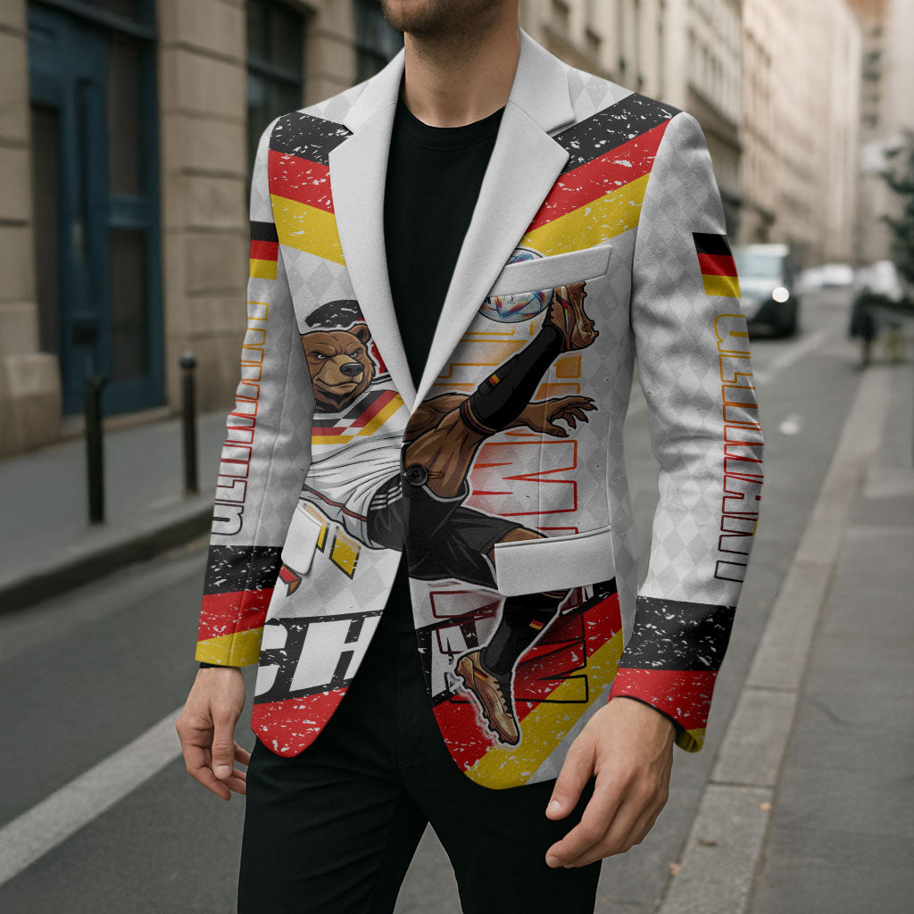 Personalized Germany Football Bear Mascot Blazer Germany Flag Eagle Shield Distressed Comic Art