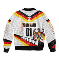 Personalized Germany Football Bear Mascot Bomber Jacket Germany Flag Eagle Shield Distressed Comic Art