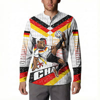 Personalized Germany Football Bear Mascot Button Sweatshirt Germany Flag Eagle Shield Distressed Comic Art