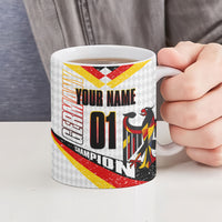 Personalized Germany Football Bear Mascot Ceramic Mug Germany Flag Eagle Shield Distressed Comic Art