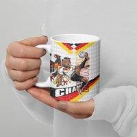 Personalized Germany Football Bear Mascot Ceramic Mug Germany Flag Eagle Shield Distressed Comic Art