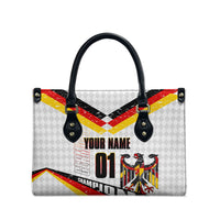 Personalized Germany Football Bear Mascot Leather Bag Germany Flag Eagle Shield Distressed Comic Art