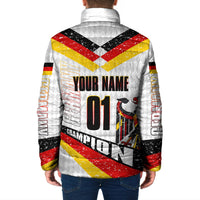 Personalized Germany Football Bear Mascot Padded Jacket Germany Flag Eagle Shield Distressed Comic Art