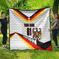 Personalized Germany Football Bear Mascot Quilt Germany Flag Eagle Shield Distressed Comic Art
