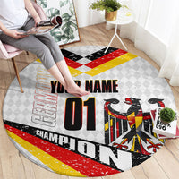 Personalized Germany Football Bear Mascot Round Carpet Germany Flag Eagle Shield Distressed Comic Art