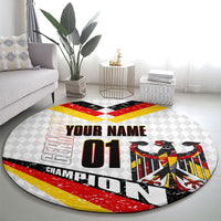 Personalized Germany Football Bear Mascot Round Carpet Germany Flag Eagle Shield Distressed Comic Art
