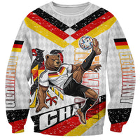 Personalized Germany Football Bear Mascot Sweatshirt Germany Flag Eagle Shield Distressed Comic Art