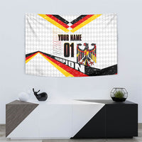 Personalized Germany Football Bear Mascot Tapestry Germany Flag Eagle Shield Distressed Comic Art