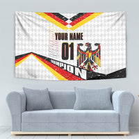 Personalized Germany Football Bear Mascot Tapestry Germany Flag Eagle Shield Distressed Comic Art
