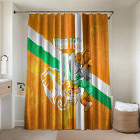 Personalized Ivory Coast Football Bathroom Set Elephant Mascot Flag - Comic Style Graphic
